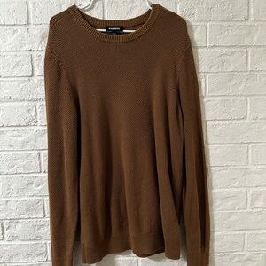 Express Men's Crewneck Sweater in Rich Brown